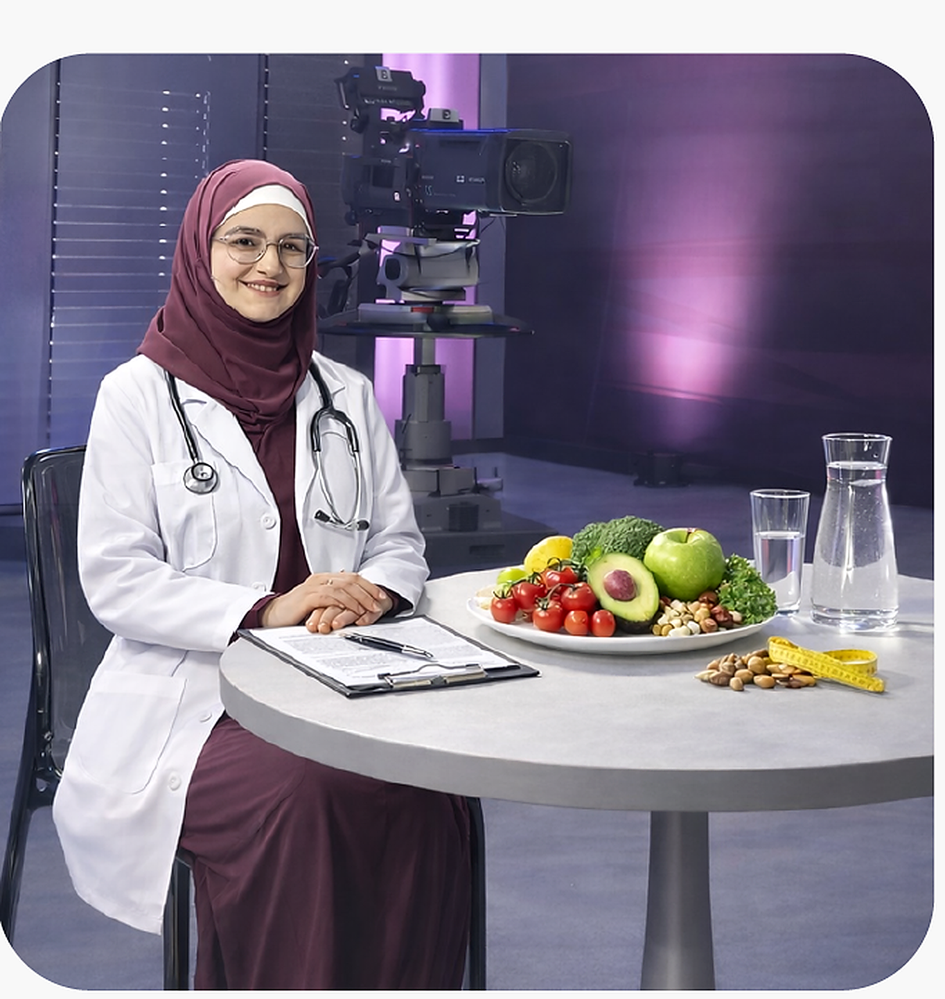 Alaa Jatal in einer professionellen Ernährungsszene